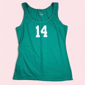 Merona Green Cotton Blend Tank Top Jersey Numbers Medium Y2K